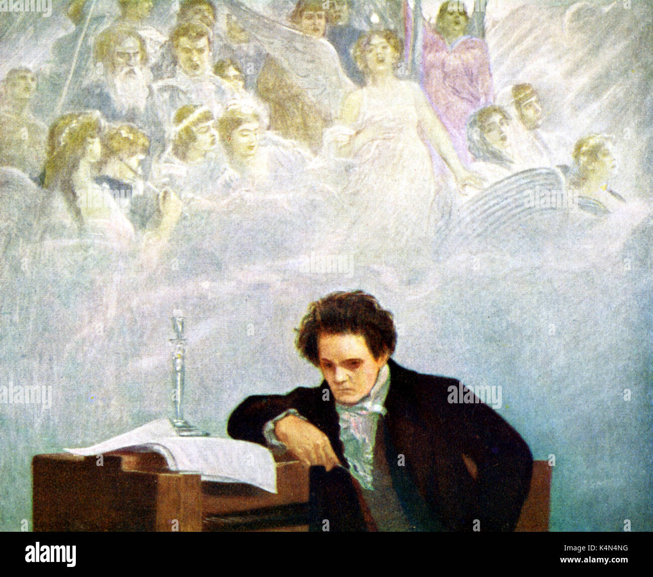 Ludwig van Beethoven. Portrait by Hans Temple(1857-1931). L van B: German  composer, 17 December 1770- 26 March 1827 Stock Photo - Alamy