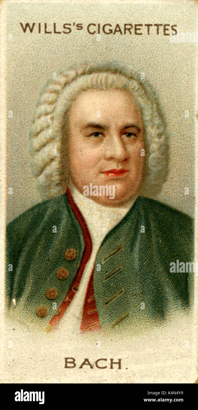 Johann Sebastian Bach portrait on Wills cigarette card. German composer & organist, 1685-1750 Stock Photo
