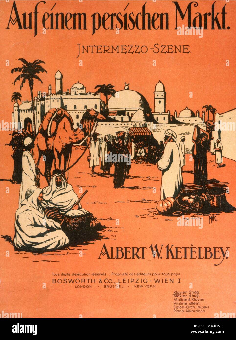 KETELBEY, Albert W - In a Persian Market Cover of score. Published