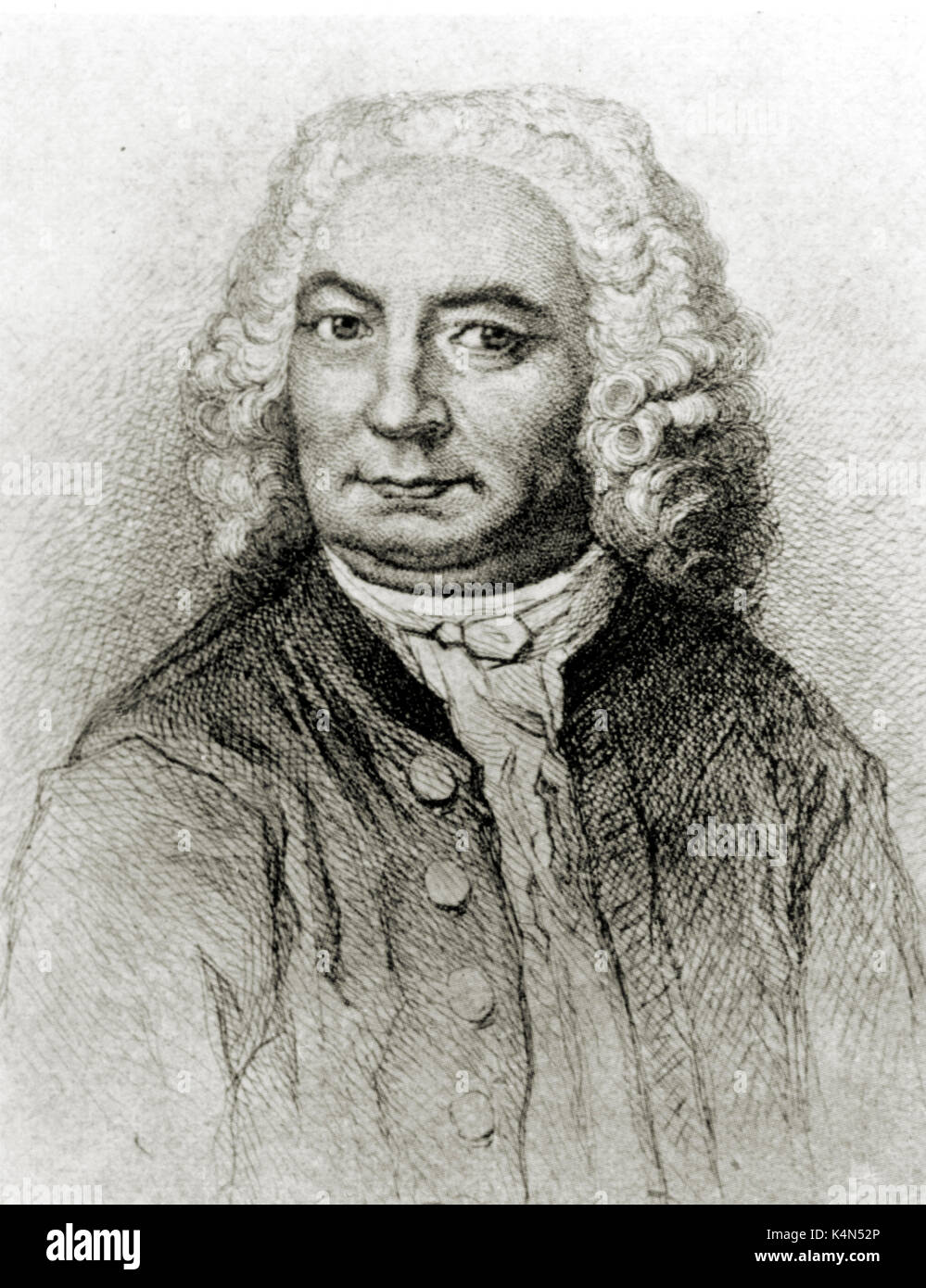 Johann Sebastian Bach - Portrait - head and shoulders German composer & organist, 1685-1750 Stock Photo