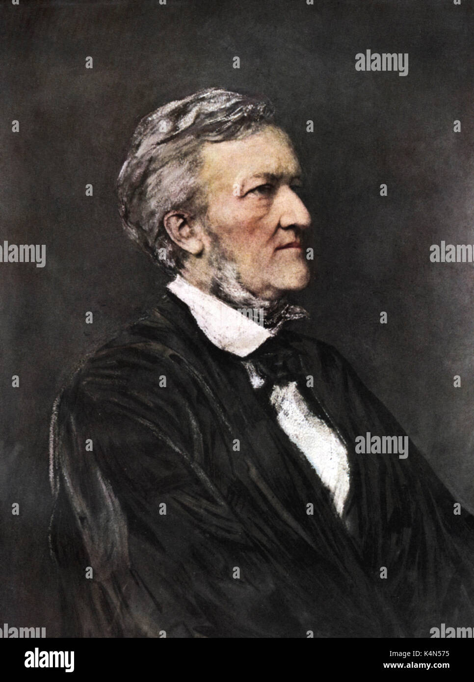 Richard Wagner - illustration by Hubert Herkomer, 1877 German composer & author, 22 May 1813 - 13 February 1883. Stock Photo
