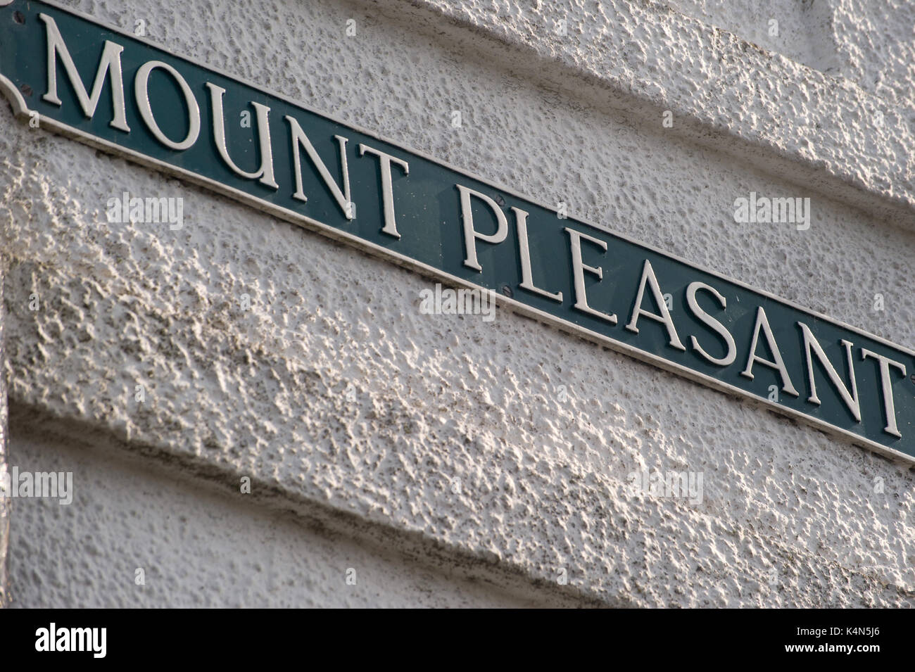 Mount Pleasant street sign, Embleton, Northumberland Stock Photo