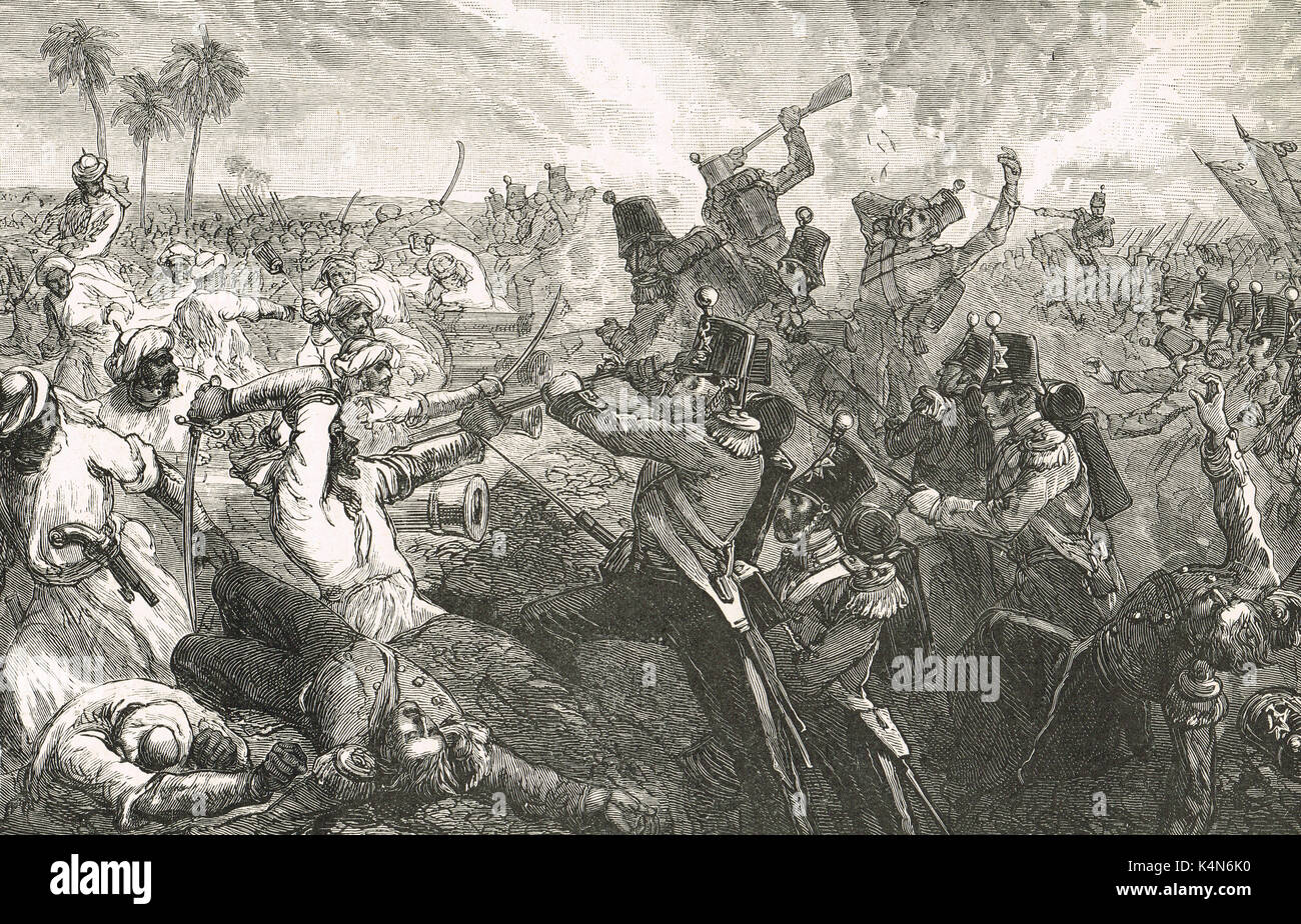 Battle of Ferozeshah, December 1845 Stock Photo