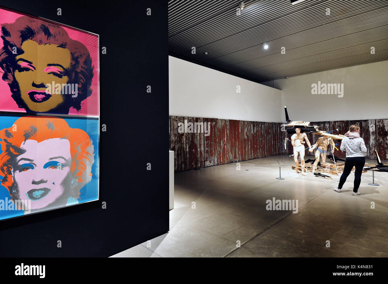 Modern and contemporary art at the ARoS Aarhus Kunstmuseum also include artwork by Andy Warhol. Stock Photo
