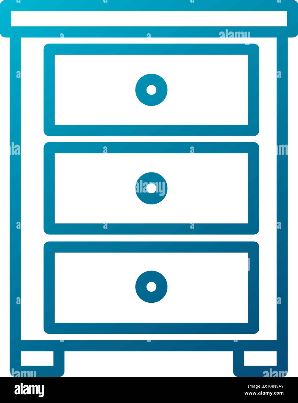 Wooden nightstand isolated Stock Vector