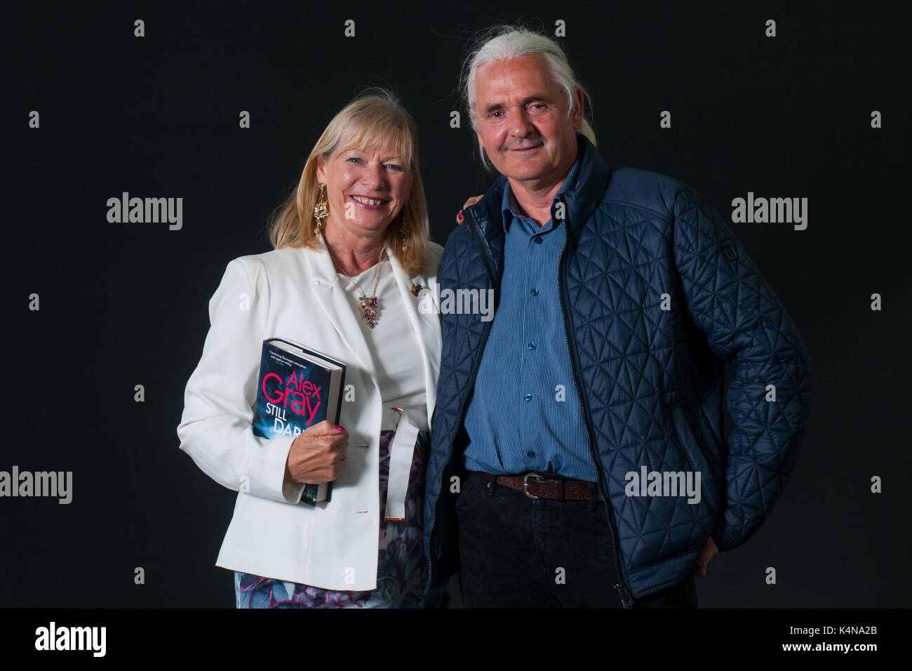 Alex Gray and Kjell Ola Dahl attends a photocall during the Edinburgh International Book Festival on August 12, 2017 in Edinburgh, Scotland. Stock Photo