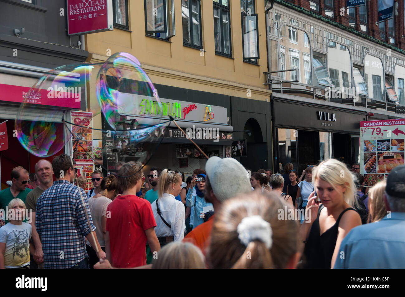 Streetview of a summerday in Copenhagen, Denmark Stock Photo
