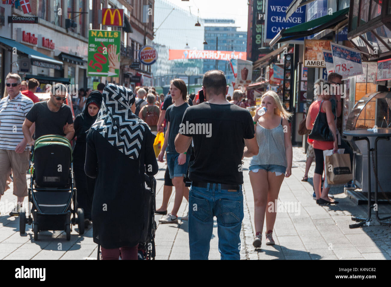 Streetview of a summerday in Copenhagen, Denmark Stock Photo