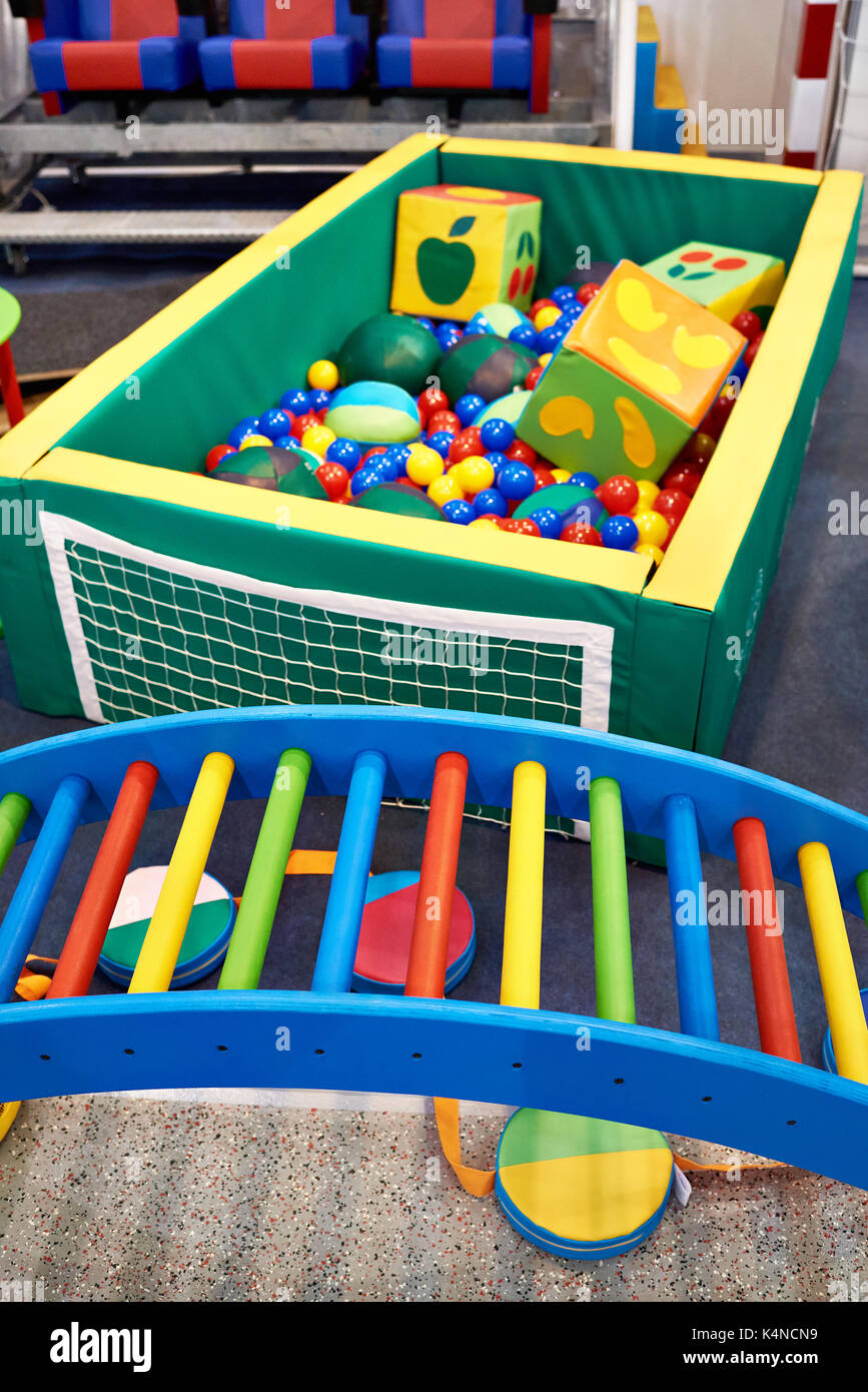 Playground for little children with colorful balls Stock Photo Alamy