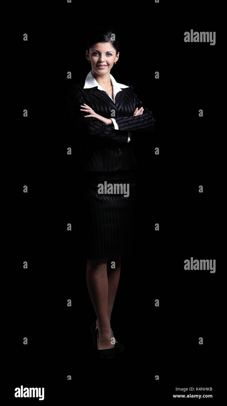 Full body portrait of a confident business woman isolated Stock Photo ...