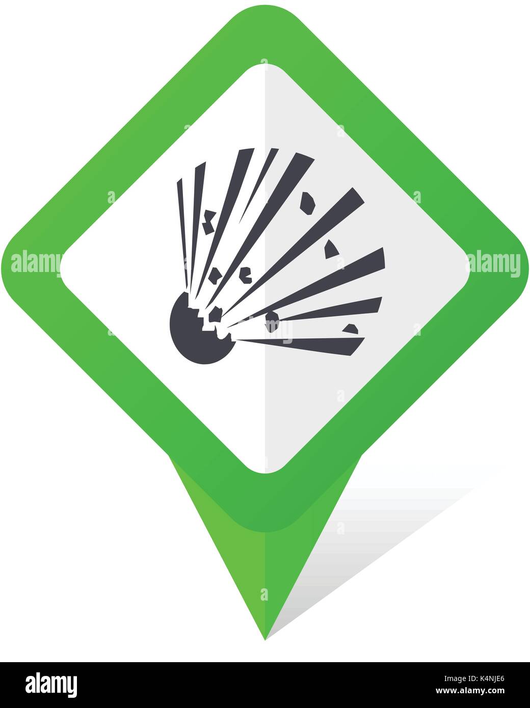 Bomb green square pointer vector icon in eps 10 on white background ...