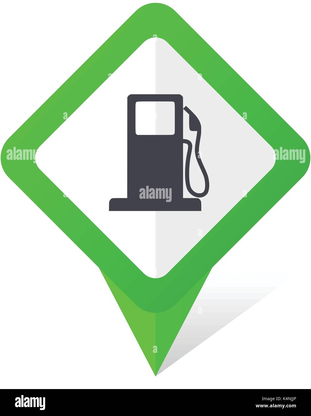 Petrol green square pointer vector icon in eps 10 on white background with shadow. Stock Vector