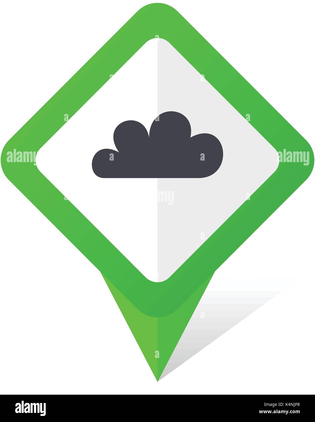 Cloud green square pointer vector icon in eps 10 on white background ...