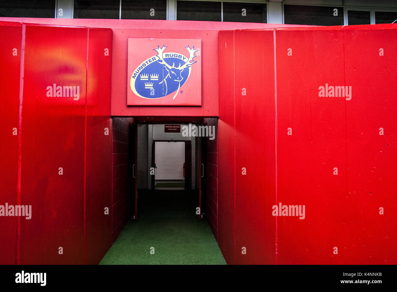 Munster Rugby, Tunnel @ Thomond Park Stadium tour, Limerick, Ireland Stock Photo