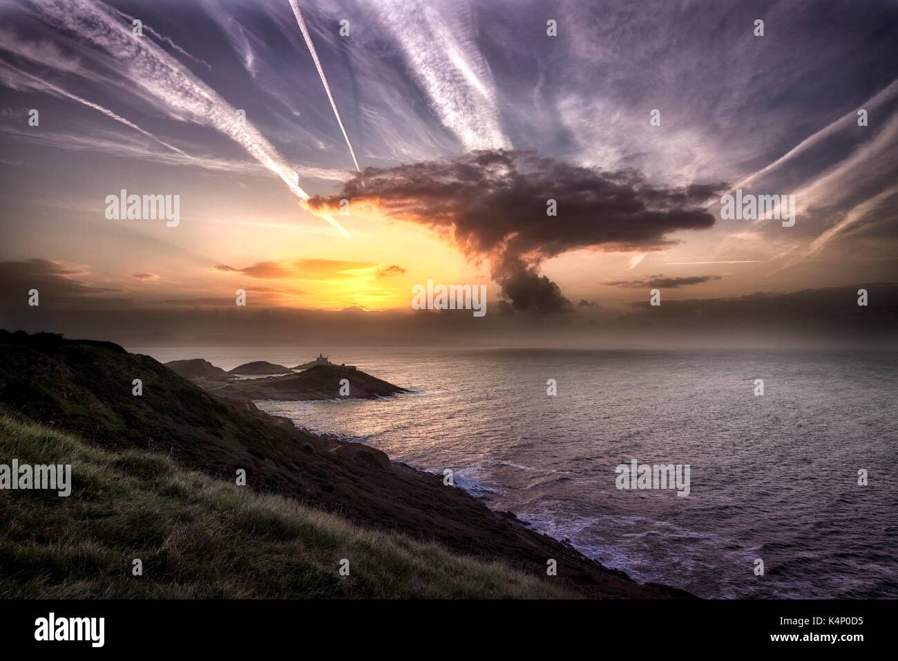 Swansea mushroom cloud sunrise Stock Photo