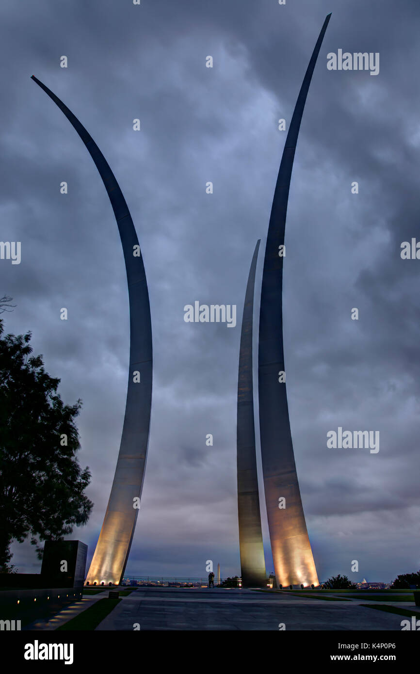 Arlington VA, USA - June 24 2016: Air Force Memorial in Arlington