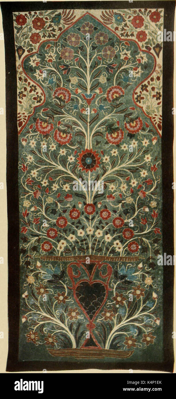 Decorative textiles; an illustrated book on coverings for furniture, walls and floors, including damasks, brocades and velvets, tapestries, laces, embroideries, chintzes, cretonnes, drapery and furniture trimmings, wall papers, Stock Photo