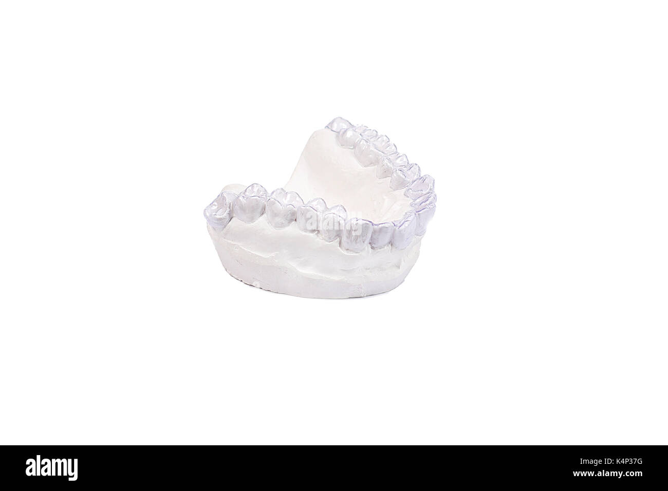 Closeup individual tooth tray Orthodontic dental theme. Invisible braces Stock Photo Alamy