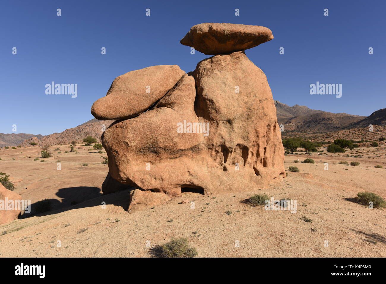 Unusual rock formations in Tafraoute, Morocco, Africa Stock Photo