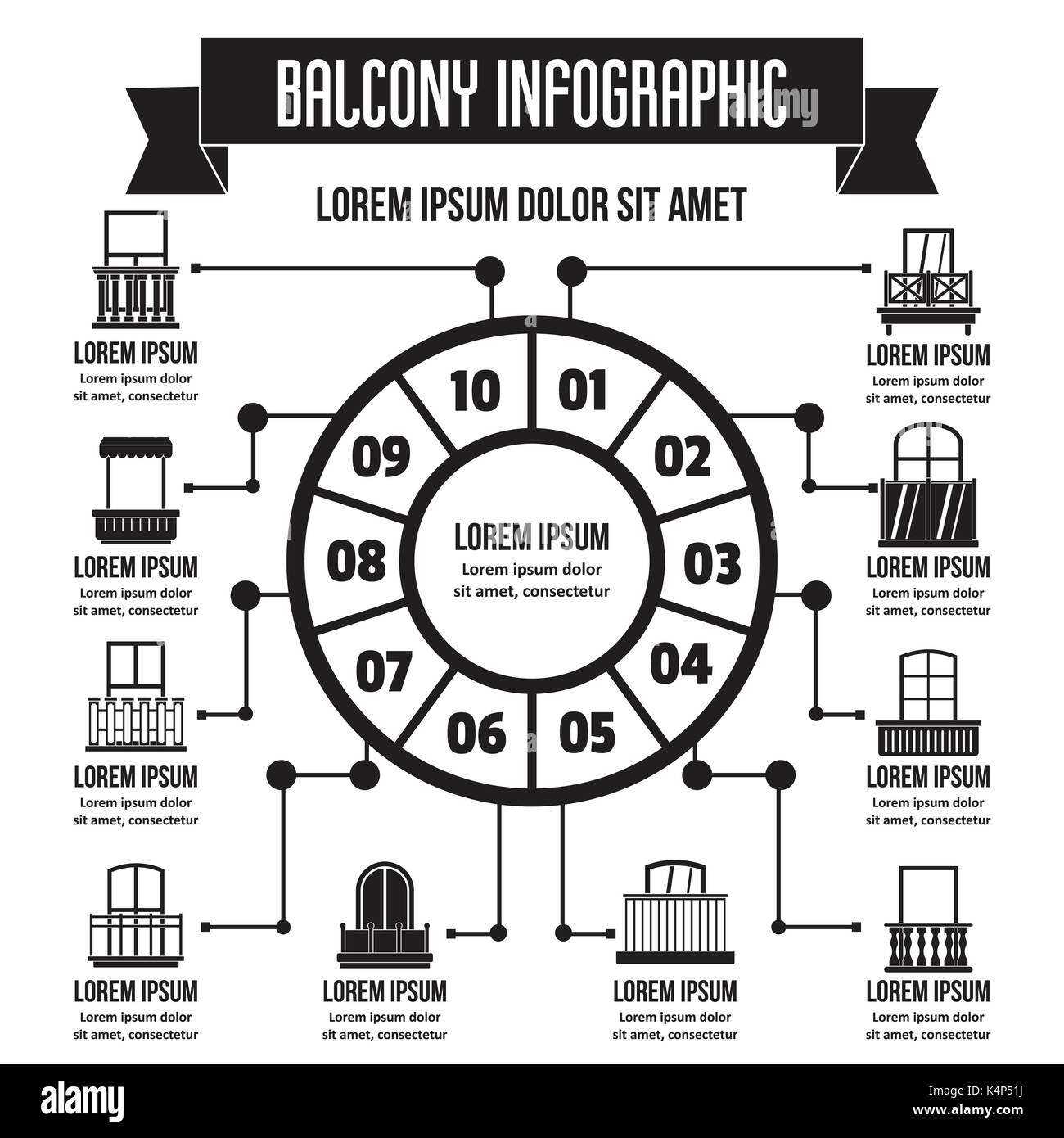 Balcony Infographic Simple Style Stock Vector Image And Art Alamy