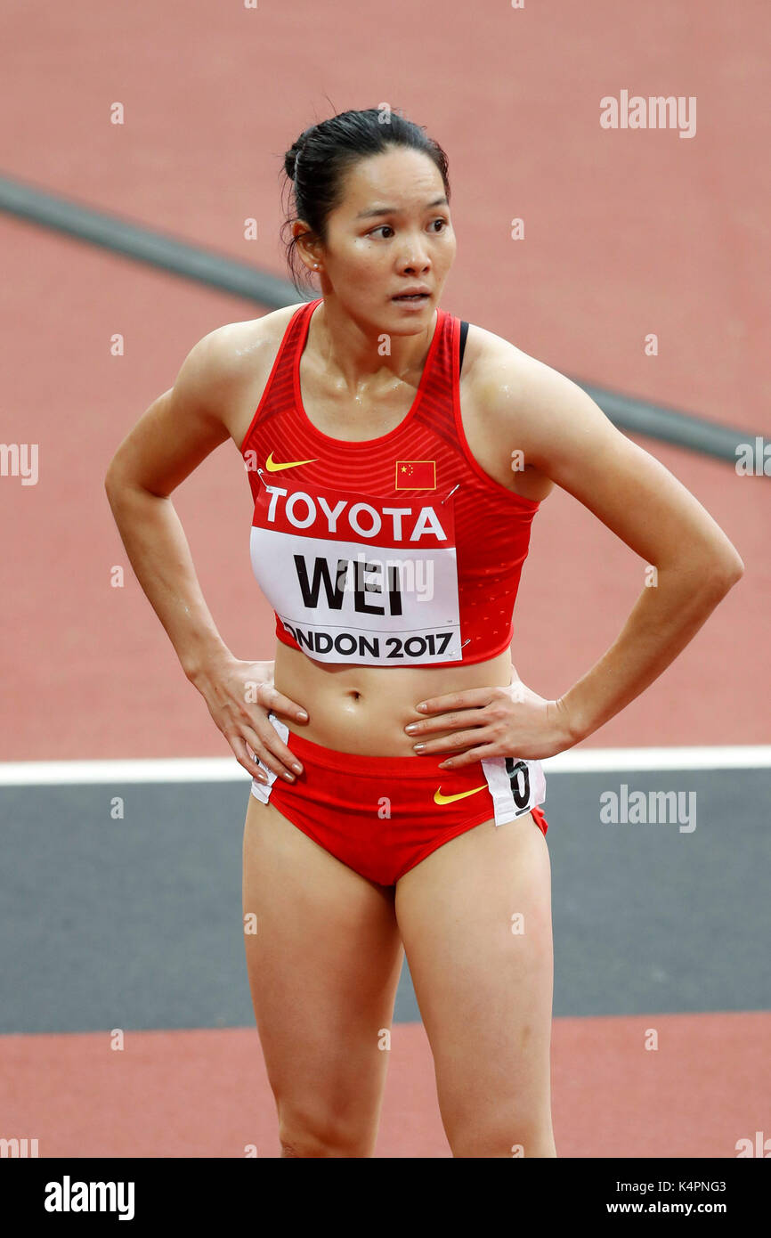 Yongli WEI (China) competing in the Women's 100m Heat 2 at the 2017