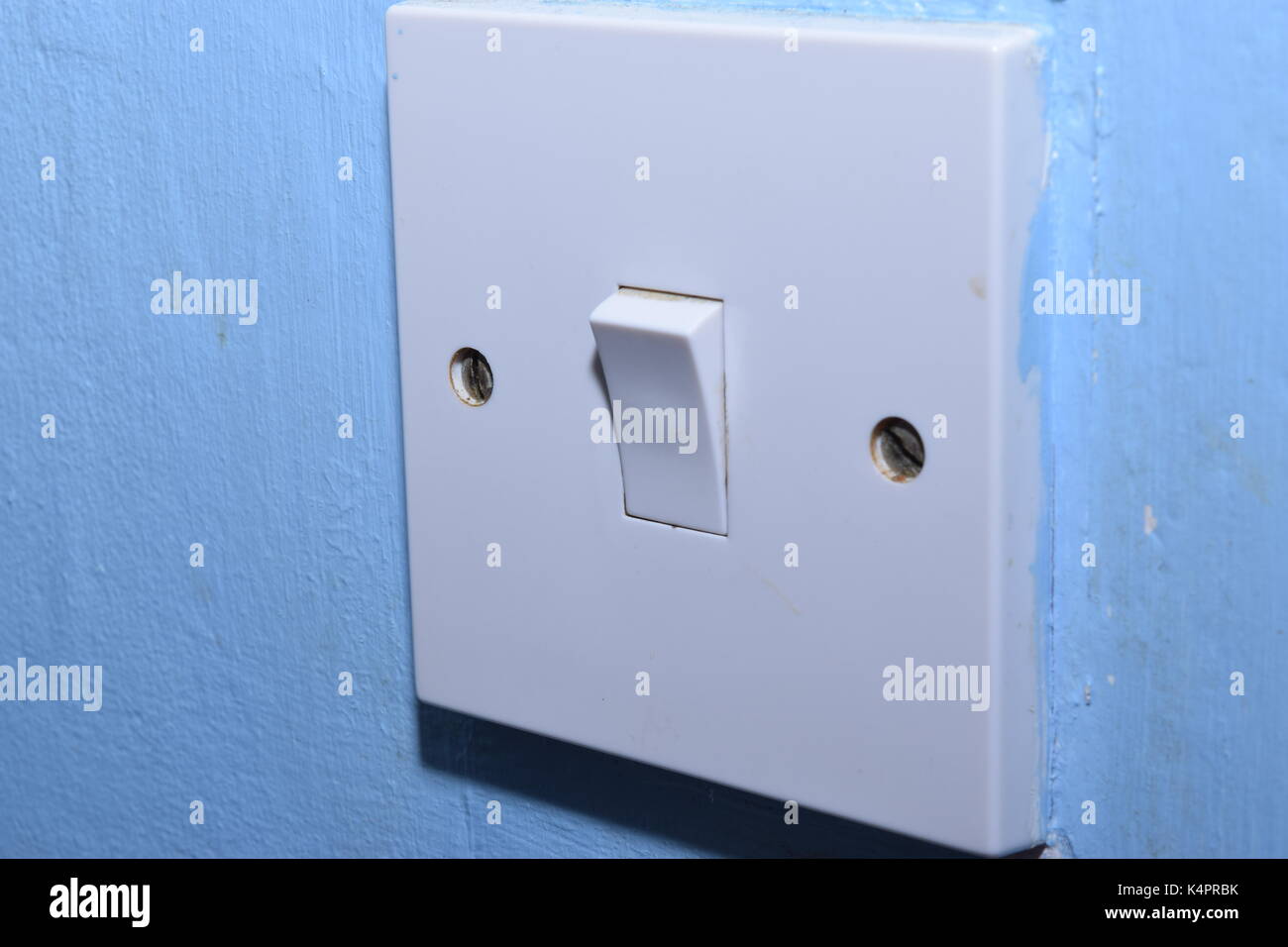 Close up of a light switch on a wall Stock Photo Alamy
