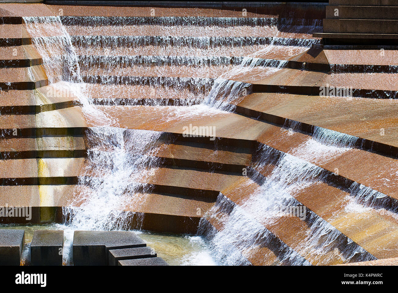 Photo Of Moving Water At The Fort Worth Water Gardens Stock Photo