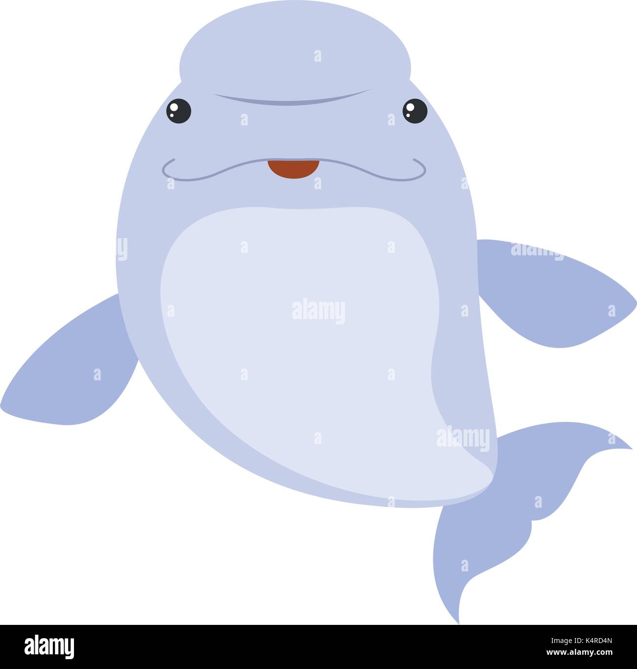 Beluga whale on white background illustration Stock Vector