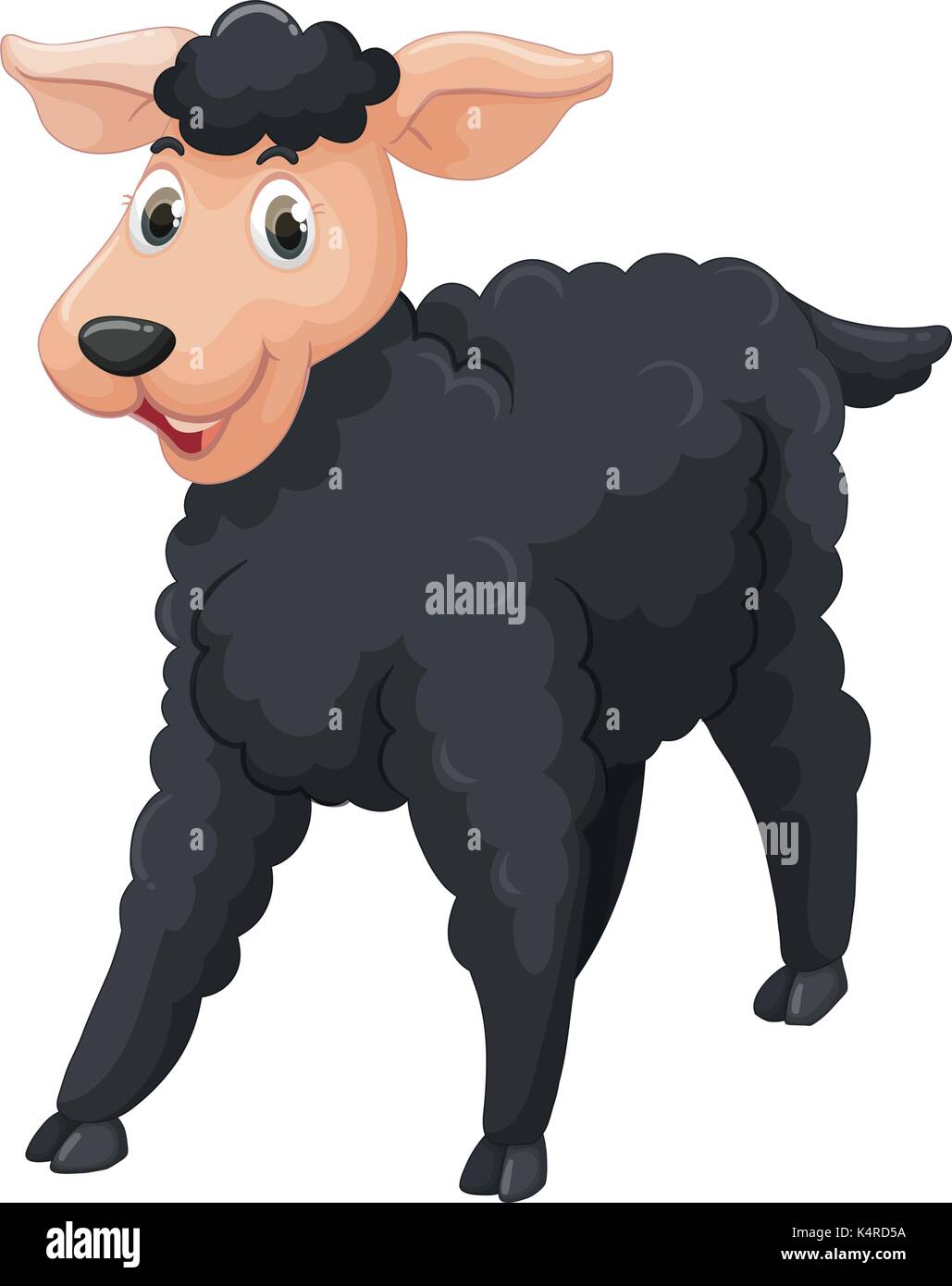 Black sheep with happy face illustration Stock Vector Image &amp; Art - Alamy