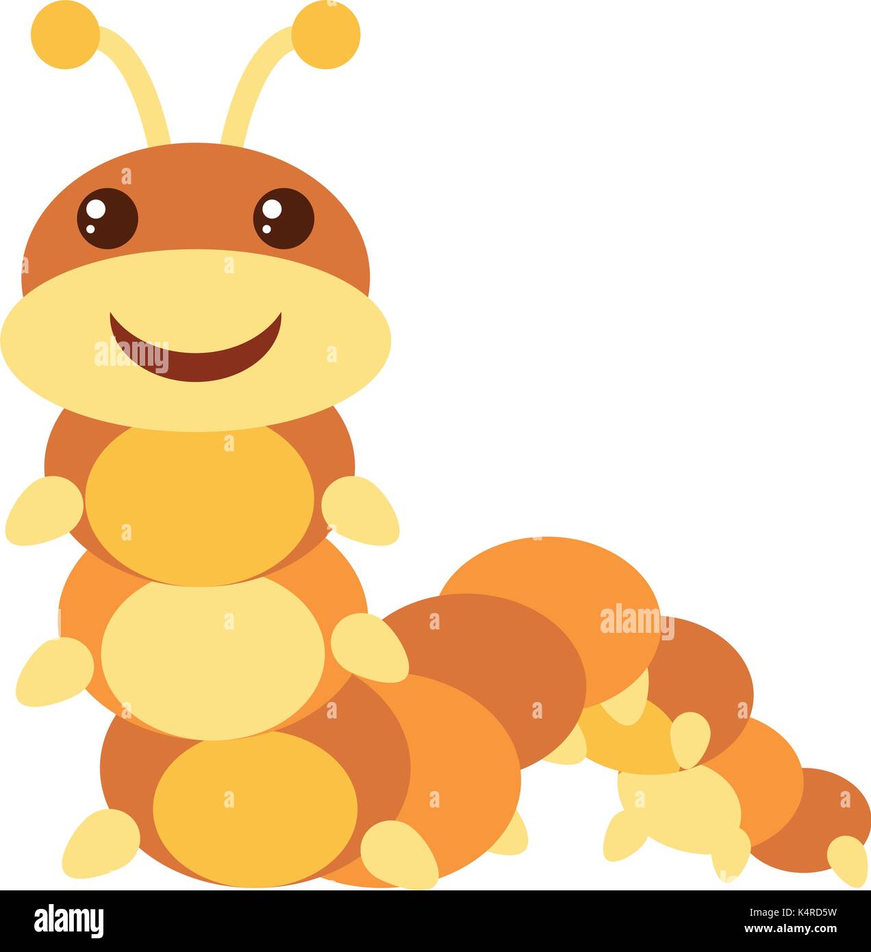 Brown caterpillar on white background illustration Stock Vector Image ...