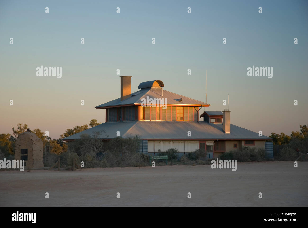 Australia, South Australia, Innamincka   Australian Inland Mission building has been restored and now houses an Interpretive Centre. Stock Photo