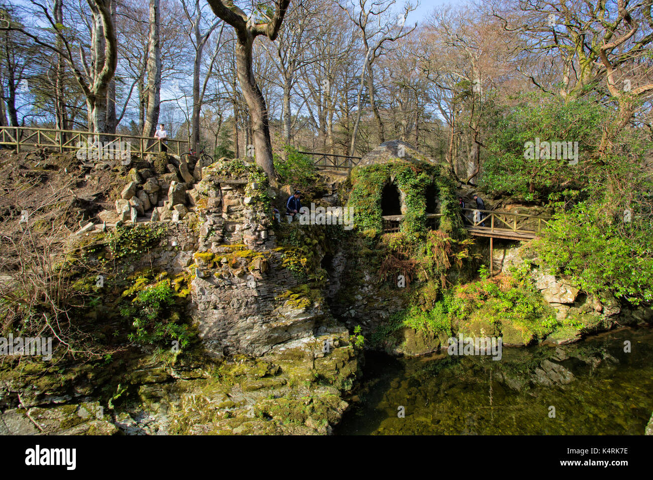 The Hermitage and Shimna river in Tollymore Forest Park in Castlewellan, Newcastle County Down Northern Ireland Stock Photo