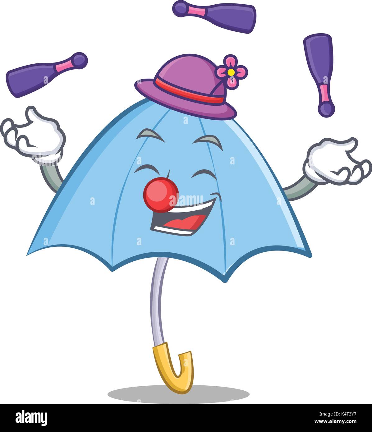 Juggling blue umbrella character cartoon Stock Vector Image & Art Alamy