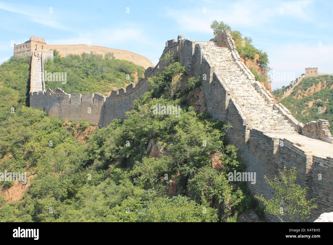 Great Wall China, Section of Jinshanling Stock Photo
