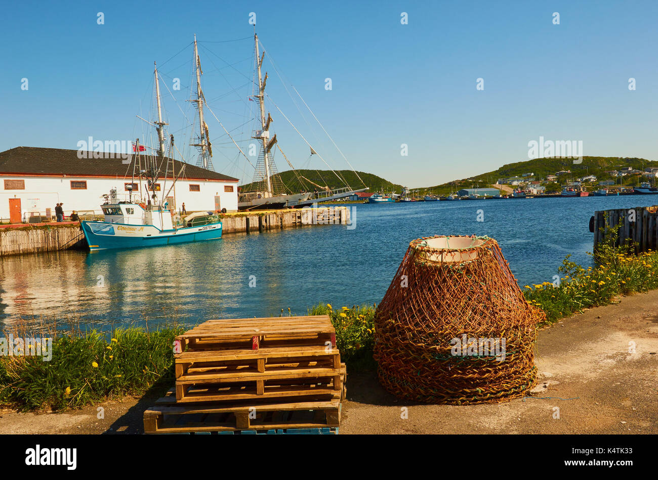 Sailing ship Lord Nelson moored in harbour, St Anthony, Great Northern