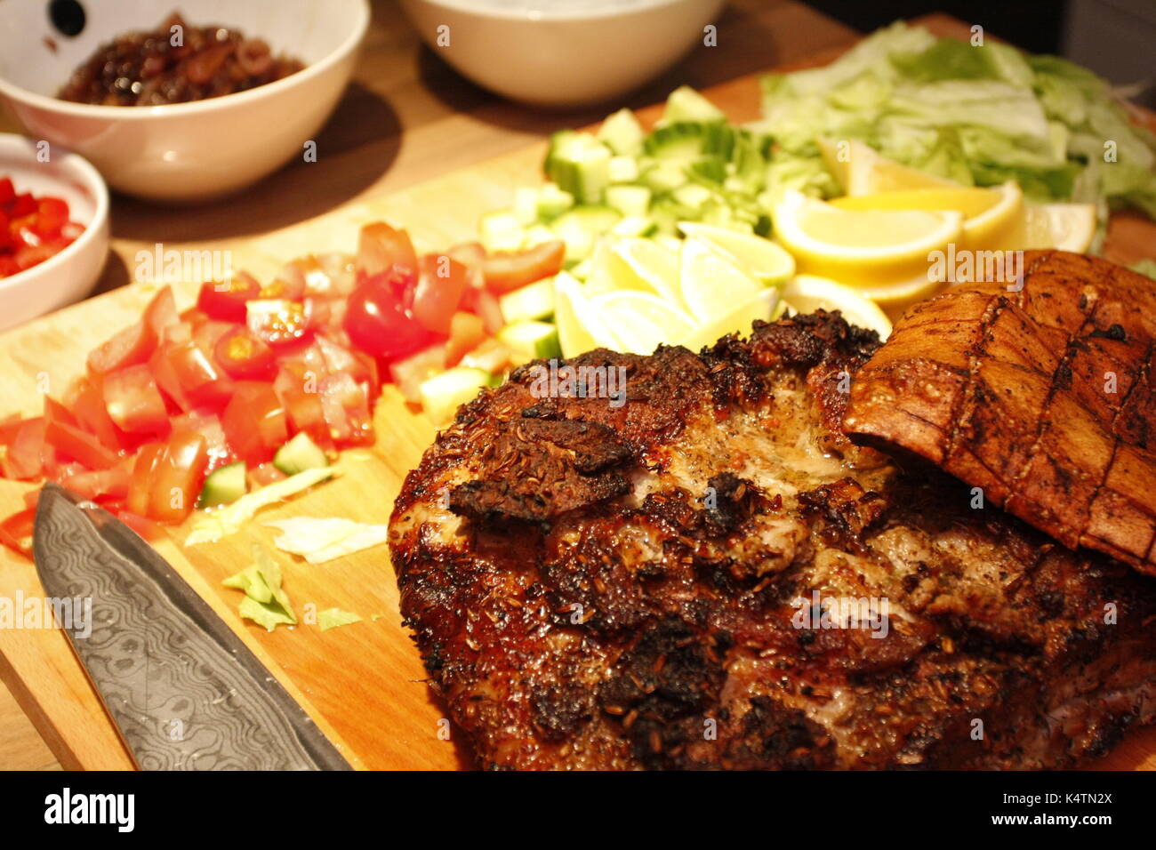 Pork Rib Kebab Stock Photo Alamy