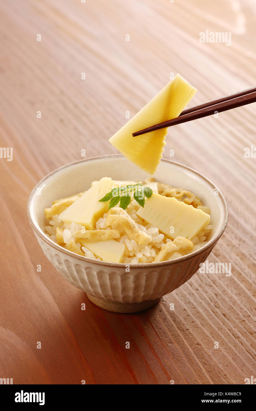 Bamboo sprouts on rice Stock Photo Alamy