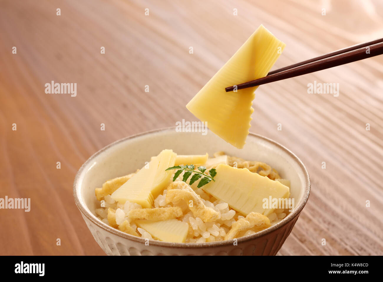 Bamboo sprouts on rice Stock Photo Alamy