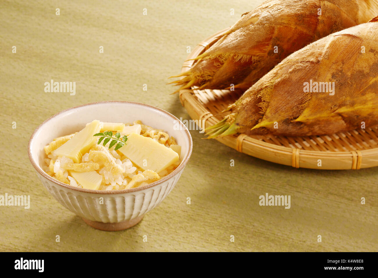 Bamboo sprouts on rice Stock Photo Alamy