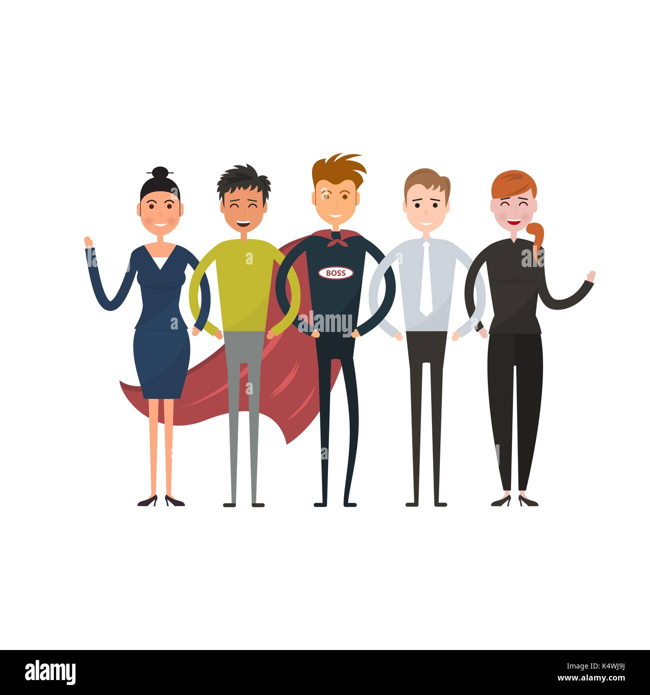 Business team of employees and the boss vector icon.Business company ...