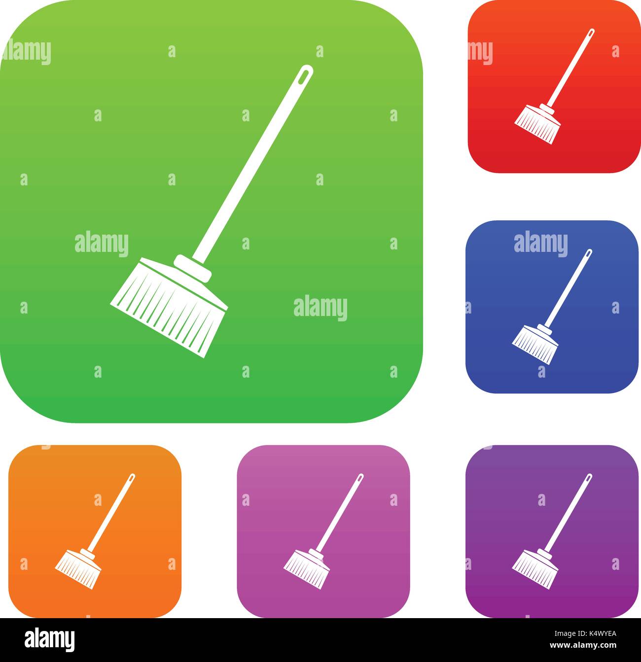 Broom set collection Stock Vector