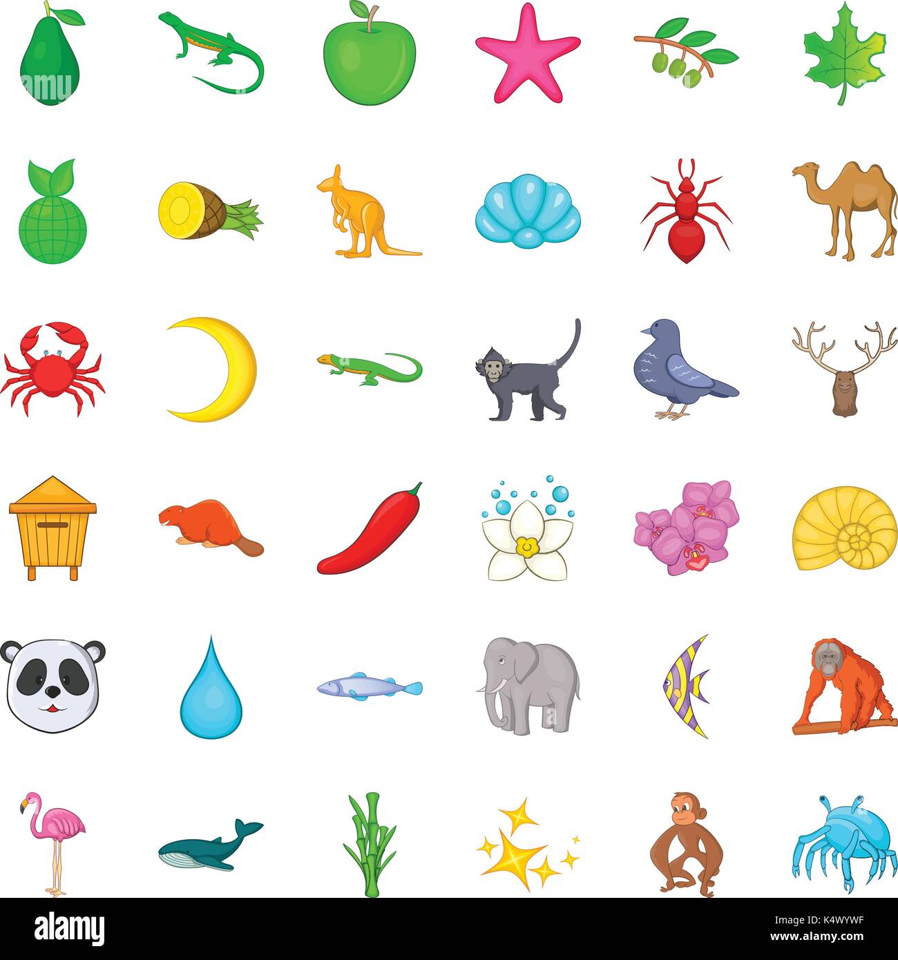 Flamingo icons set, cartoon style Stock Vector Image & Art - Alamy