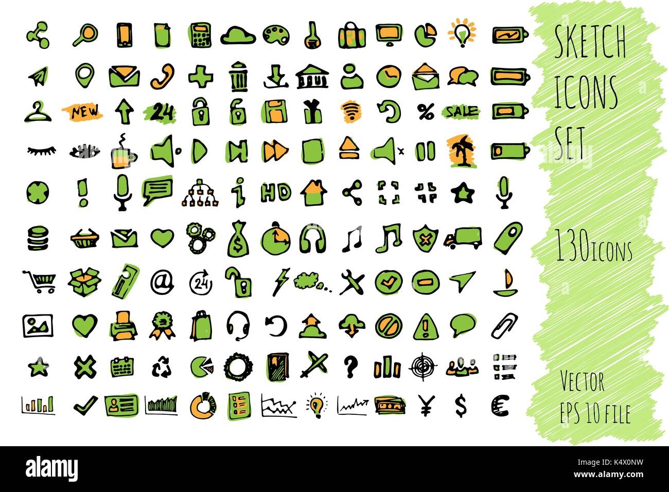Hand draw doodle business icon set. collection of business icons ...