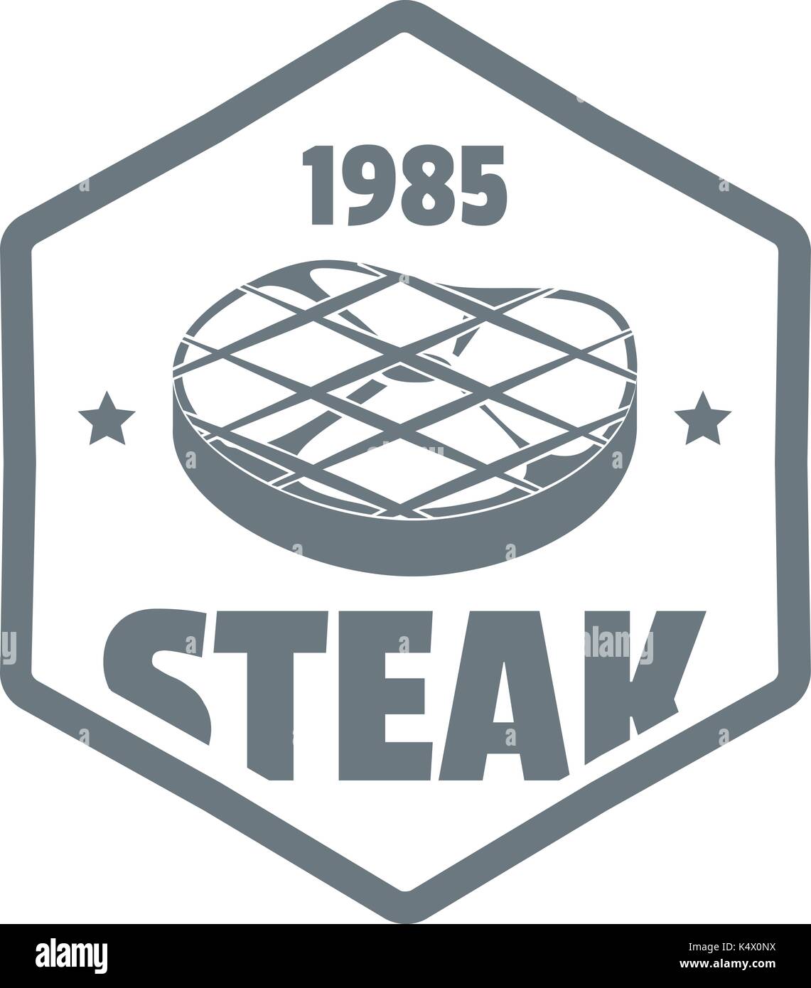 1985 steak logo, simple style Stock Vector