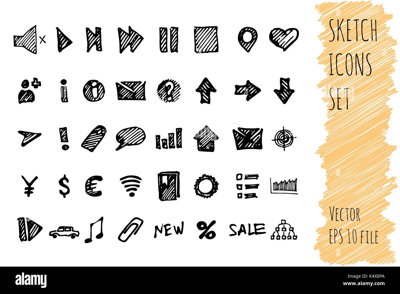 Hand draw doodle business icon set. collection of business icons ...