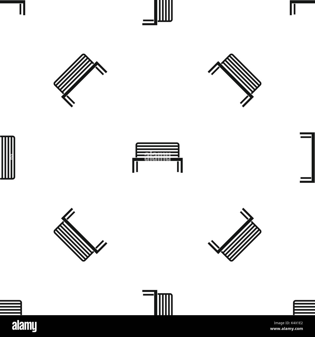 Bench pattern seamless black Stock Vector