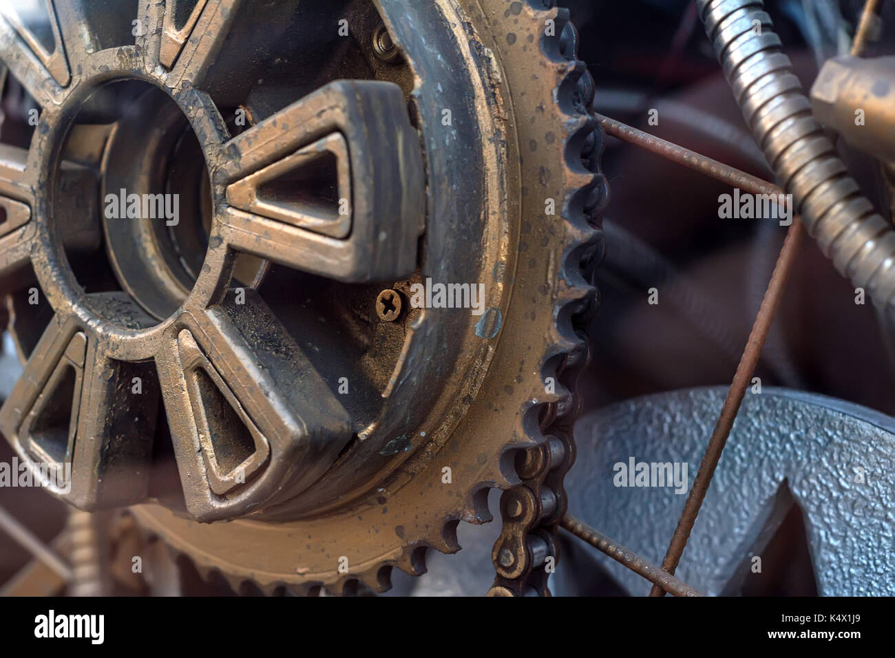 Gear transmission device with chain Stock Photo Alamy