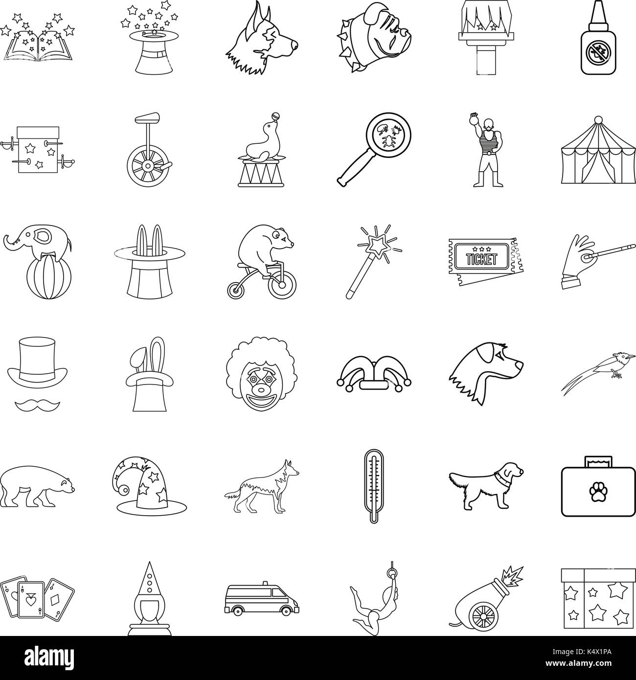 Zoo icons set, outline style Stock Vector Image & Art - Alamy