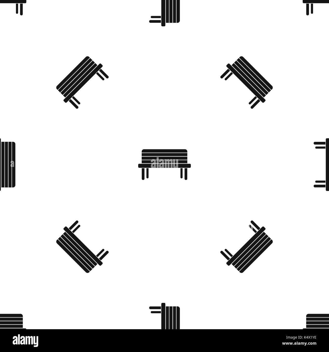 Street bench pattern seamless black Stock Vector