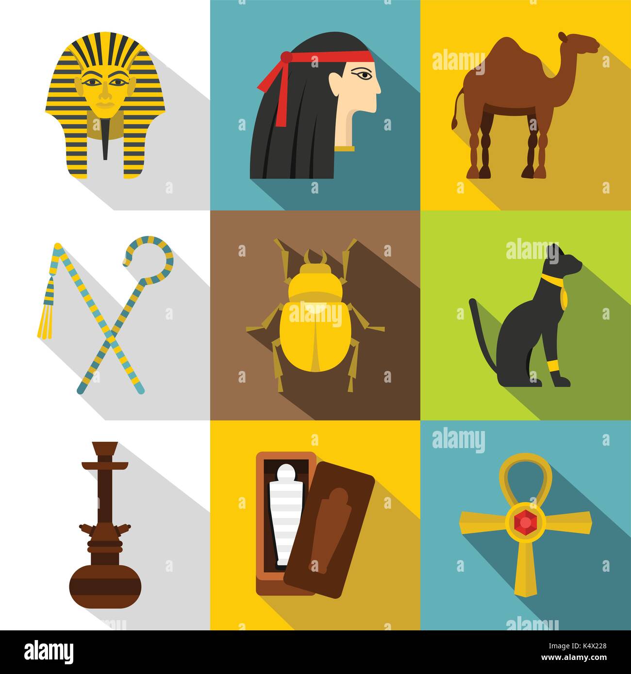 Tourism in Egypt icon set, flat style Stock Vector Image & Art - Alamy